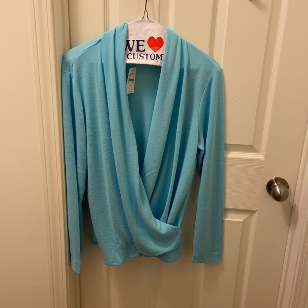 Loft new w/ tags sweater size L bright blue
